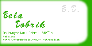 bela dobrik business card